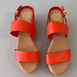 Vince Camuto orange-red Wedge Sandals